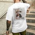 麦わら帽子 りんご パンダ 小さなパンダ 切手風 メンズTシャツ バックプリント 彼への贈り物