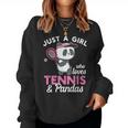 Just A Girl Who Love Tennis & Pandas パンダテニス愛好家 レディーススウェットシャツ
