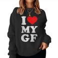 ユーズド加工 I Heart My Girlfriend アパレル I Love My Gf レディーススウェットシャツ