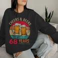 Cheers & Beers To 68 Years 68 Birthday 68Th Bday Men レディーススウェットシャツ 彼女への贈り物