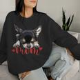 Chihuahua Mom The Dog Mother Chiwawa ブラック&タン チワワ 長袖tシャツ レディーススウェットシャツ 彼女への贈り物