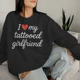 I Heart My Tattooed Girlfriend かわいいレッドハートデザイン レディーススウェットシャツ 彼女への贈り物