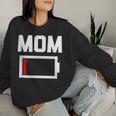 Mom Battery Low Mother Family Mama Mommy Mom レディーススウェットシャツ 彼女への贈り物