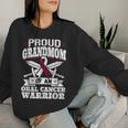 Oral Cancer Warrior Awareness リボン Proud Grandmom Of An Oral Cancer Warrior レディーススウェットシャツ 彼女への贈り物