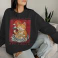 Powered By Cats And Ramen Japanese Cute Cat Lovers Women Sweatshirt Gifts for Her