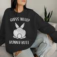 面白いイースタージョークguess What Bunny Butt メンズ レディース レディーススウェットシャツ 彼女への贈り物