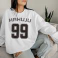 99 歳 白寿 祝い 99歳 99才 お祝い 男性 女性 白寿祝い 父 母 はくじゅ 背番号 バックプリント レディーススウェットシャツ 彼女への贈り物