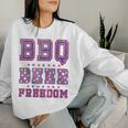 Bbq Beer Freedom シャツ ビンテージ レディーススウェットシャツ 彼女への贈り物