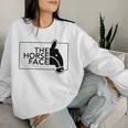 【バックプリント・背中側】ザ・ホース・フェイス The Horse Face 午年 馬 2026 パロディ レディーススウェットシャツ 彼女への贈り物