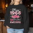 60歳 1966年5月 花柄 60歳 誕生日 男性 女性 レディーススウェットシャツ 面白い贈り物