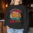 Cheers & Beers To 68 Years 68 Birthday 68Th Bday Men レディーススウェットシャツ 面白い贈り物