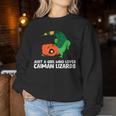 Just A Girl Who Loves Caiman Lizards ファニーカイマントカゲ レディーススウェットシャツ 面白い贈り物