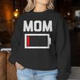 Mom Battery Low Mother Family Mama Mommy Mom レディーススウェットシャツ 面白い贈り物