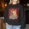 Powered By Cats And Ramen Japanese Cute Cat Lovers Women Sweatshirt Unique Gifts