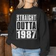 Straight Outta 1987 Womenintage 1987 Birth Of Birthday レディーススウェットシャツ 面白い贈り物