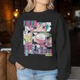 Vaporwave レトロ 90年代 日本アニメ 女の子とラーメン 美学 レディーススウェットシャツ 面白い贈り物