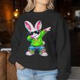 かわいい アニメ ダビングバニー ウサギ ハッピー イースター 男の子 女の子 キッズ レディーススウェットシャツ 面白い贈り物