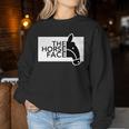 ザ・ホース・フェイス The Horse Face 午年 馬【十二支 干支】2026年 ブランド パロディ 長袖tシャツ レディーススウェットシャツ 面白い贈り物