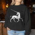 ユニコーン 神話上の生き物 おとぎ話 ファンタジー ヴィンテージ 古い Unicorn Fairy Tale Horse 長袖tシャツ レディーススウェットシャツ 面白い贈り物