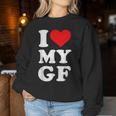 ユーズド加工 I Heart My Girlfriend アパレル I Love My Gf レディーススウェットシャツ 面白い贈り物