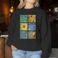 ヴァン・ゴッホコラージュ 星月夜 ひまわり アーモンドの花 レディーススウェットシャツ 面白い贈り物
