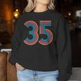数字 35 35周年 男性 女性 35歳の誕生日 レディーススウェットシャツ 面白い贈り物