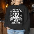 男性、女性、32歳の誕生日への32歳の誕生日プレゼント レディーススウェットシャツ 面白い贈り物