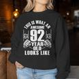 男性、女性、92歳の誕生日への92歳の誕生日プレゼント レディーススウェットシャツ 面白い贈り物