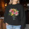 美しいユリの春の花 フローラルプリント ガーデニング レディーススウェットシャツ 面白い贈り物