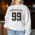99 歳 白寿 祝い 99歳 99才 お祝い 男性 女性 白寿祝い 父 母 はくじゅ 背番号 バックプリント レディーススウェットシャツ 面白い贈り物