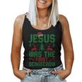 Jesus Was The First Scarecrow Ugly Sweater Christmas Parody Women Tank Top