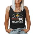 Life Better マルチーズ ビンテージ Dog Mom Dad レディースタンクトップ