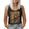 ピエール・オーギュスト・ルノワール作「花瓶の中のバラ」 ガーデンフラワー レディースタンクトップ
