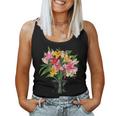 美しいユリの春の花 フローラルプリント ガーデニング レディースタンクトップ