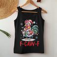 F-Caw-F Chicken Humor Santa Rooster Christmas Lights Women Tank Top Personalized Gifts