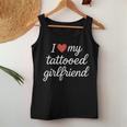 I Heart My Tattooed Girlfriend かわいいレッドハートデザイン レディースタンクトップ 面白い贈り物