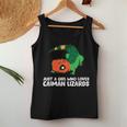 Just A Girl Who Loves Caiman Lizards ファニーカイマントカゲ レディースタンクトップ 面白い贈り物