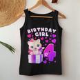 キッズ 4歳の誕生日、4歳の女の子、子猫、番号4 レディースタンクトップ 面白い贈り物