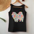チャウチャウ 水彩 花 デザイン レディースタンクトップ 面白い贈り物