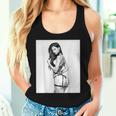 Hot Girl On 男性用 セクシー ブルネット ピンナップガール B&W レディースタンクトップ 彼女への贈り物