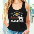 Life Better マルチーズ ビンテージ Dog Mom Dad レディースタンクトップ 彼女への贈り物