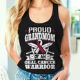 Oral Cancer Warrior Awareness リボン Proud Grandmom Of An Oral Cancer Warrior レディースタンクトップ 彼女への贈り物