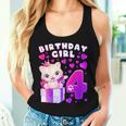 キッズ 4歳の誕生日、4歳の女の子、子猫、番号4 レディースタンクトップ 彼女への贈り物
