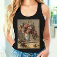 ピエール・オーギュスト ルノワールのバラとジャスミン デルフト花瓶 長袖tシャツ レディースタンクトップ 彼女への贈り物