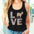 ヤギの動物愛の花 レディースタンクトップ 彼女への贈り物