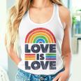 Lgbtq Love Is Love Gay Pride Lgbt Ally Rainbow Flagintage レディースタンクトップ 彼女への贈り物