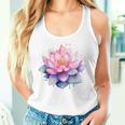 蓮の花 ユリパッド、自然、花、ビューティーアート レディースタンクトップ 彼女への贈り物