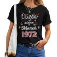 1972年3月より女王 花 1972年3月の誕生日 レディースTシャツ