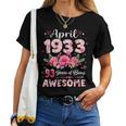 93歳 1933年4月 花柄 93歳 誕生日 男性 女性 レディースTシャツ