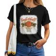 Basketball Mom Bleached Leopard 母の日 バスケットボール ママ レディースTシャツ